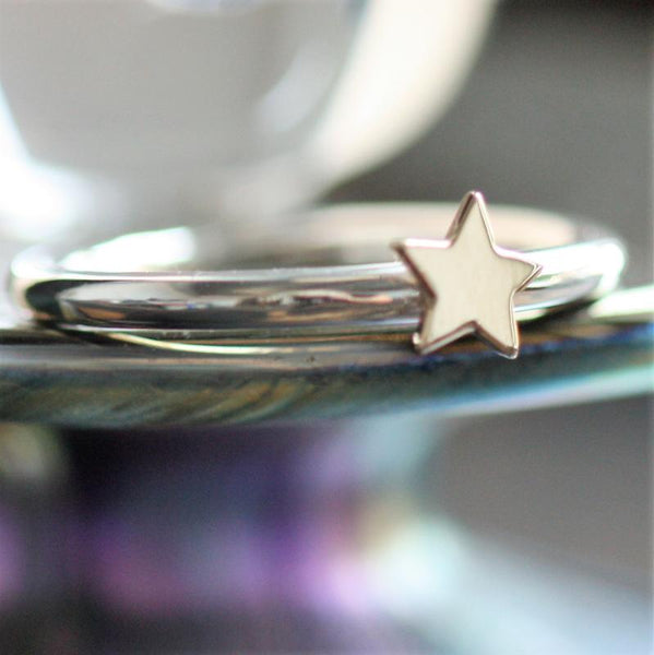 Gold Star Stackable Luna Ring