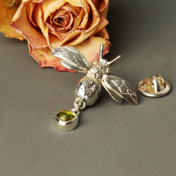 Bee Lapel Pin Gemstone Choice pretty wild jewellery