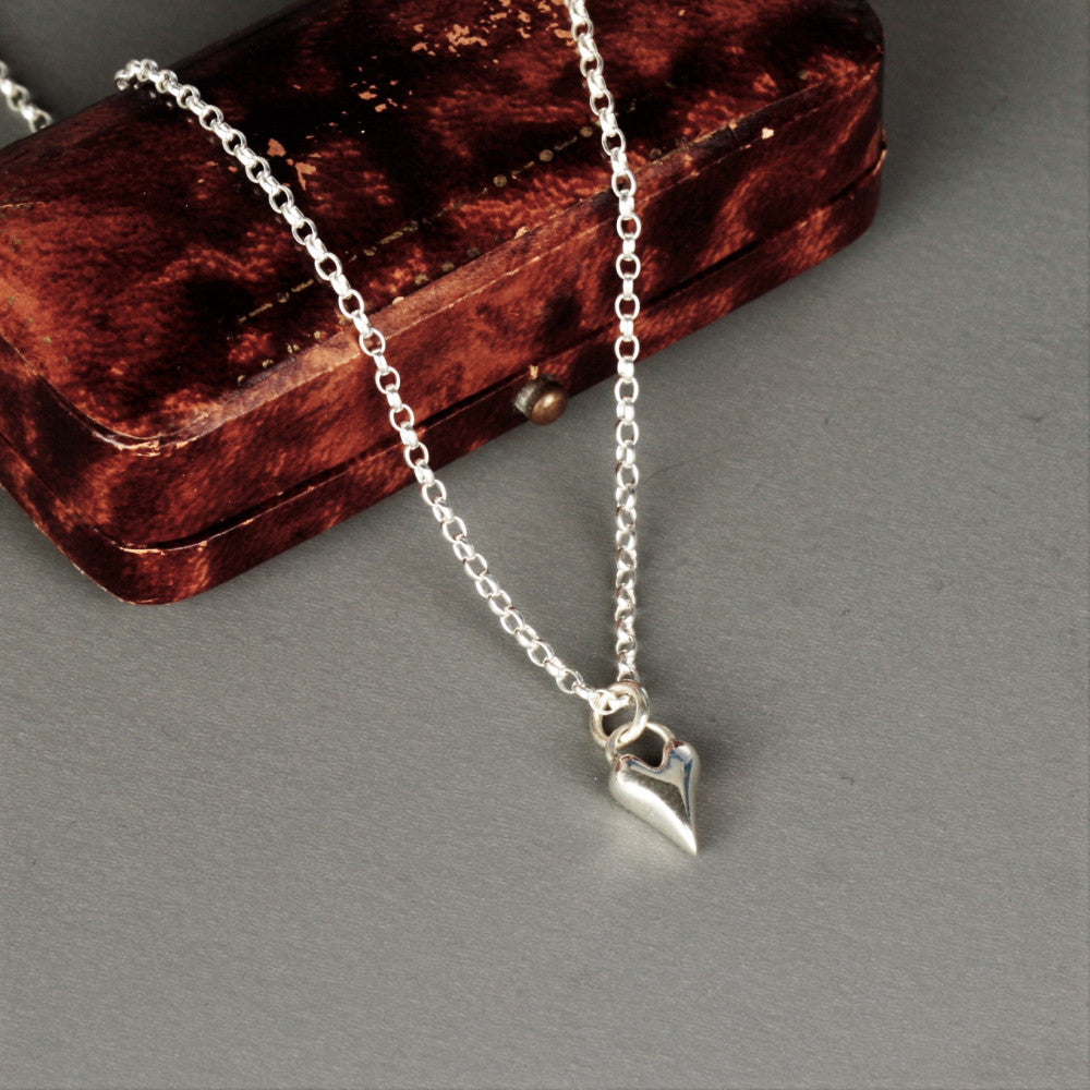 Chunky little wild heart silver necklace