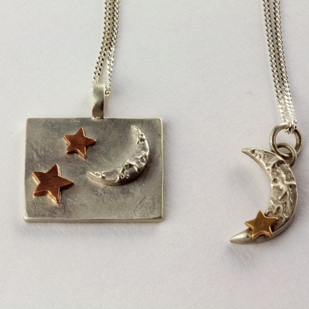 Celestial Luna silver and gold handmade jewellery