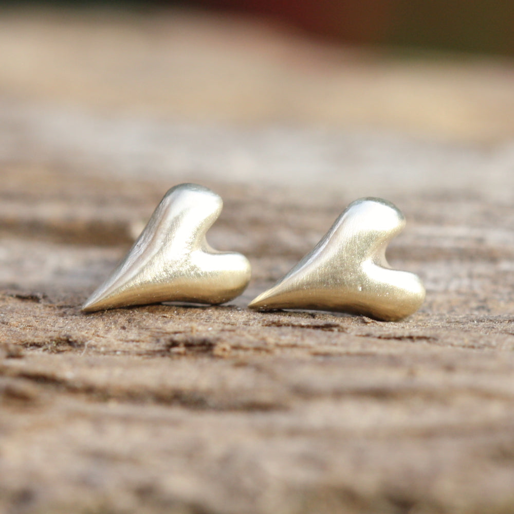 9ct solid gold wild at heart handmade studs