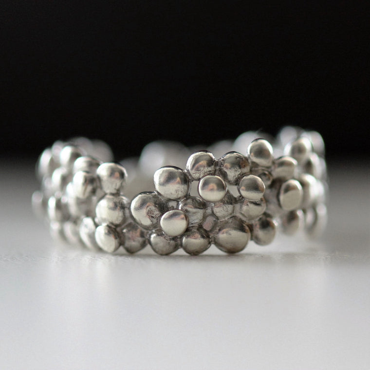 designer handmade sterling silver pebble ring