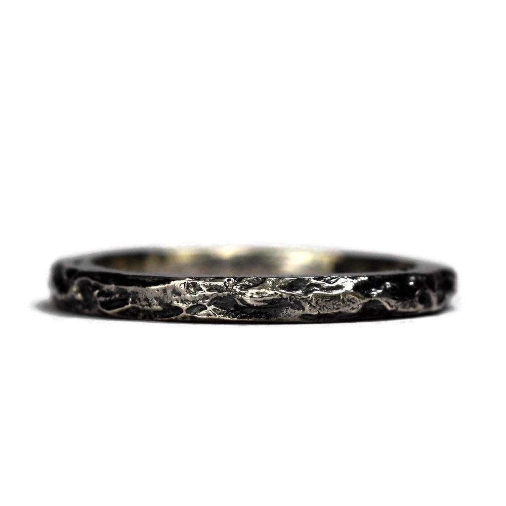 Oxidized sterling silver textured handmade Treasure Ring