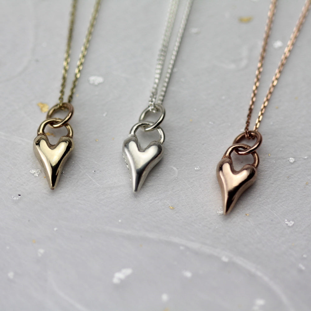 A selection of gold and silver wild at heart dainty necklace