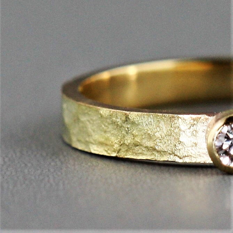 organic yellow gold diamond ring texture 