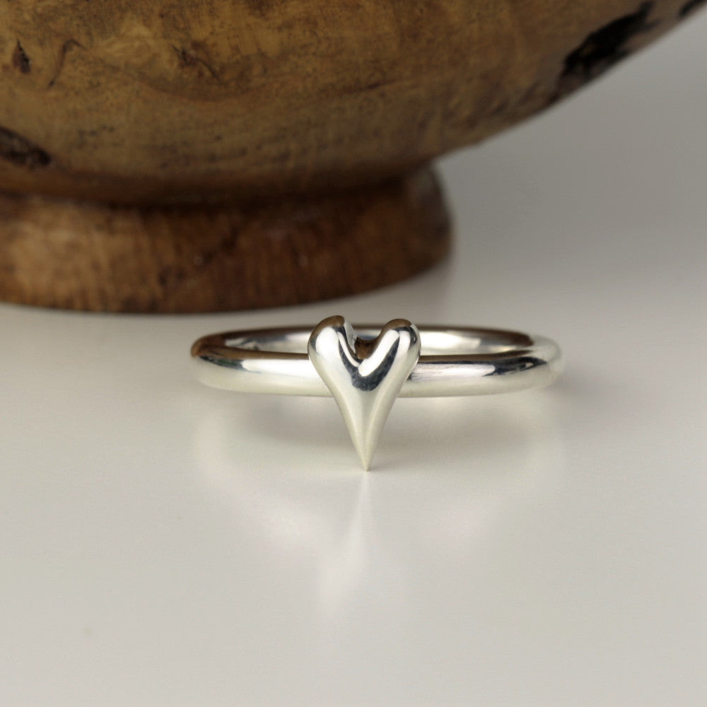 unique silver heart bespoke ring