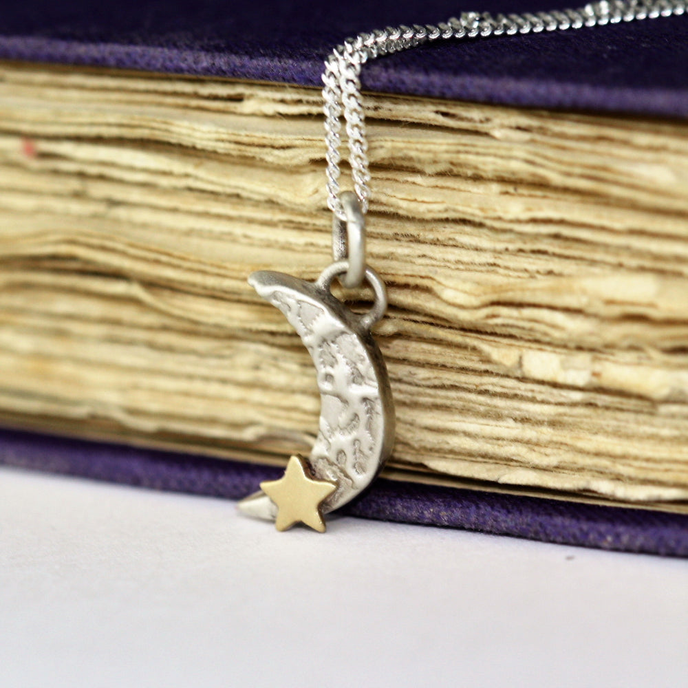 Luna Moon and Gold Star Necklace