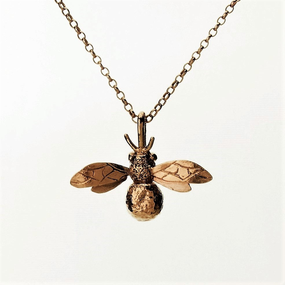 18 ct rose gold vermeil handmade bee necklace