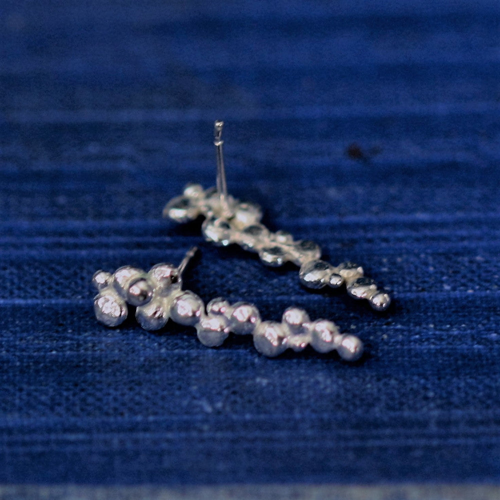 handmade silver pebble earrings