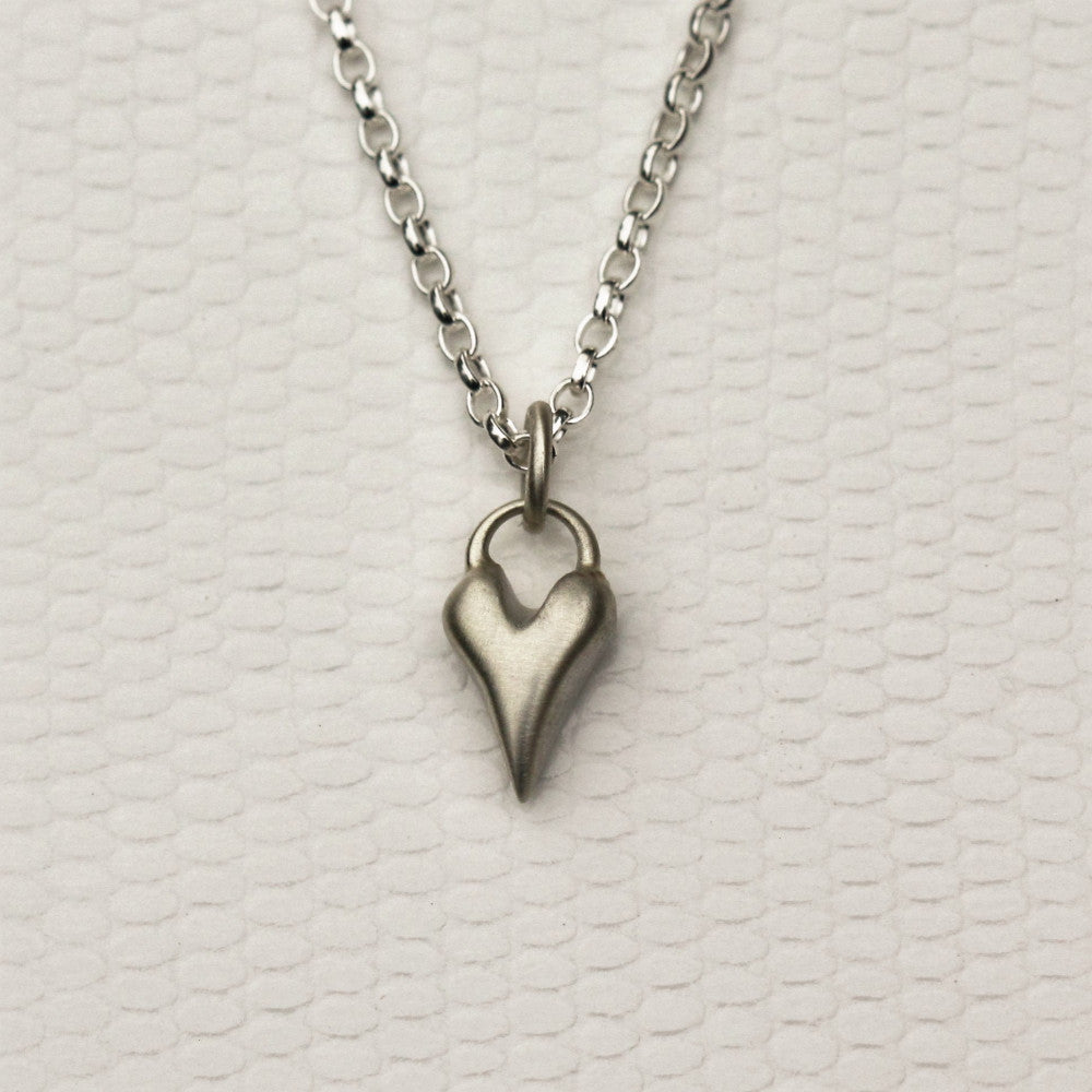 Handcrafted sterling silver heart necklace