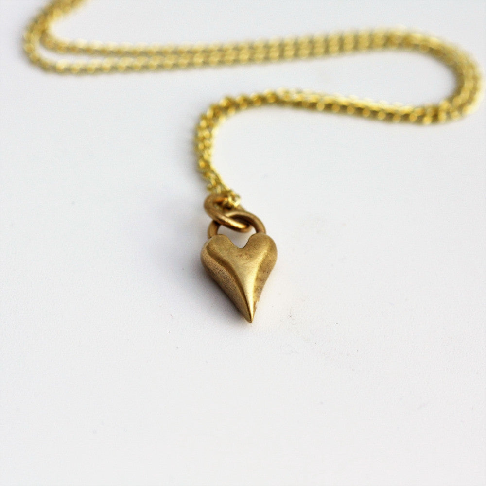 designer 9ct gold solid heart handmade necklace 