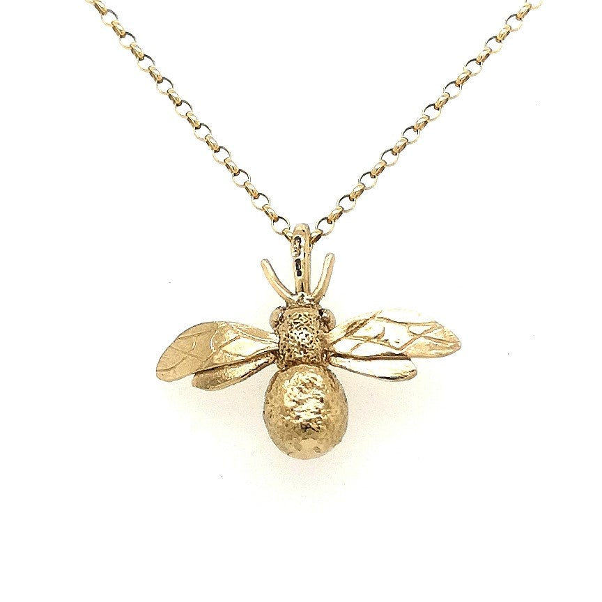 14k Women's Rose Gold Plated Titanium Bumblebee Necklace 16' + 2