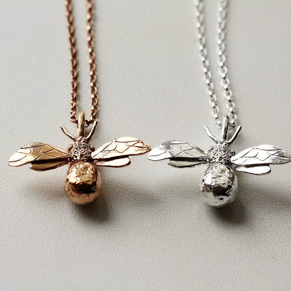 silver and gold bee jewellery