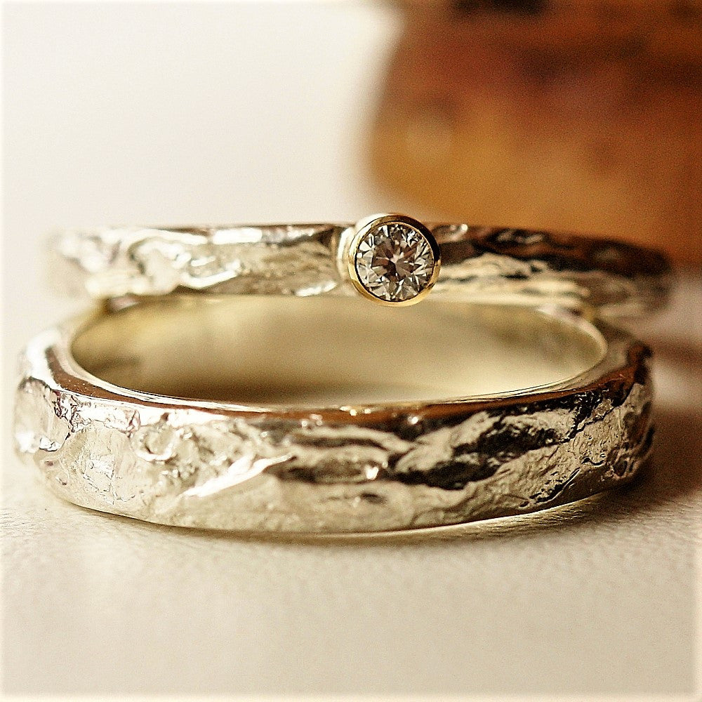Treasure island diamond silver & gold handmade ring