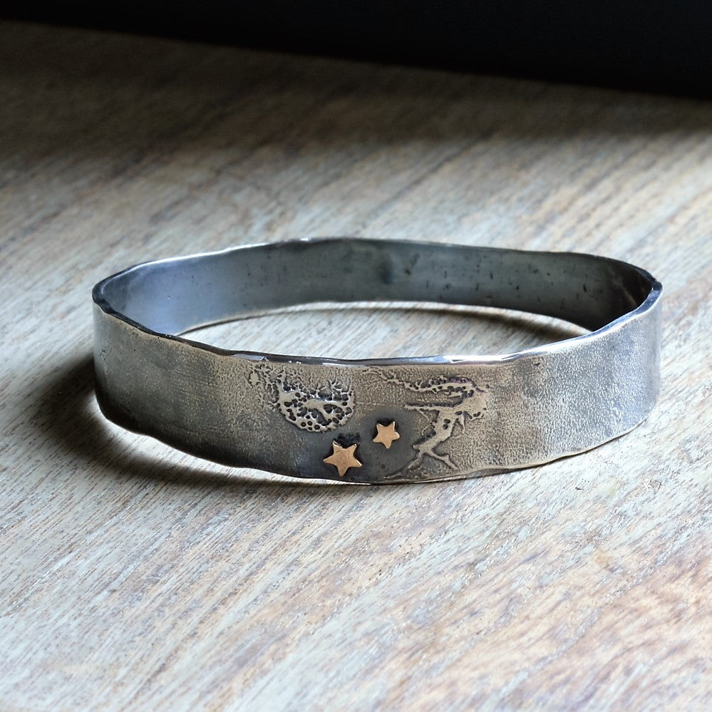 Dancing with dandelions silver and gold star fairy bangle