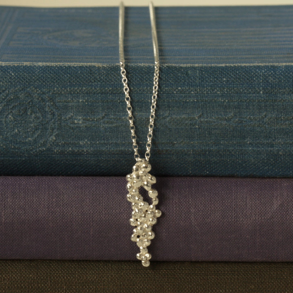 handmade sterling silver pebble necklace