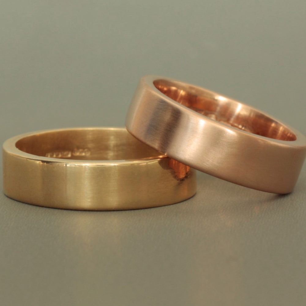 Gold, Rose Gold Mens Wedding Ring