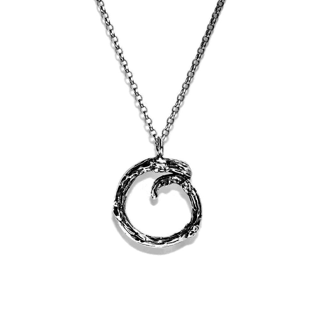  letter O twig initial long silver chain monogram necklace