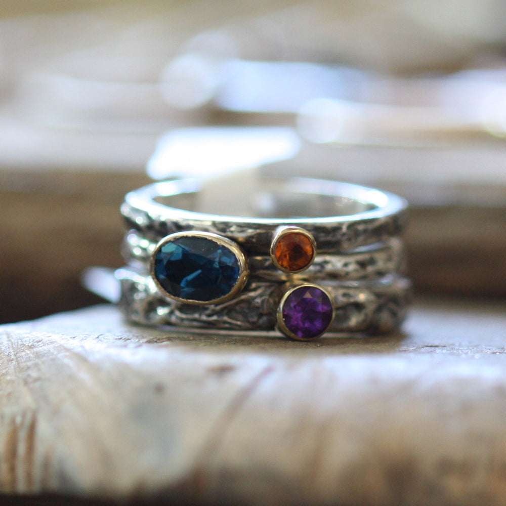 Chunky silver and gold stacking rings