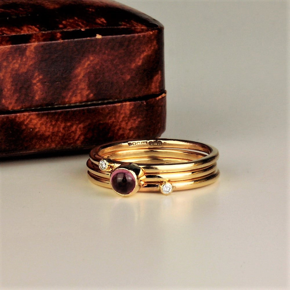 gold wild flower diamond and Tourmaline handmade ring