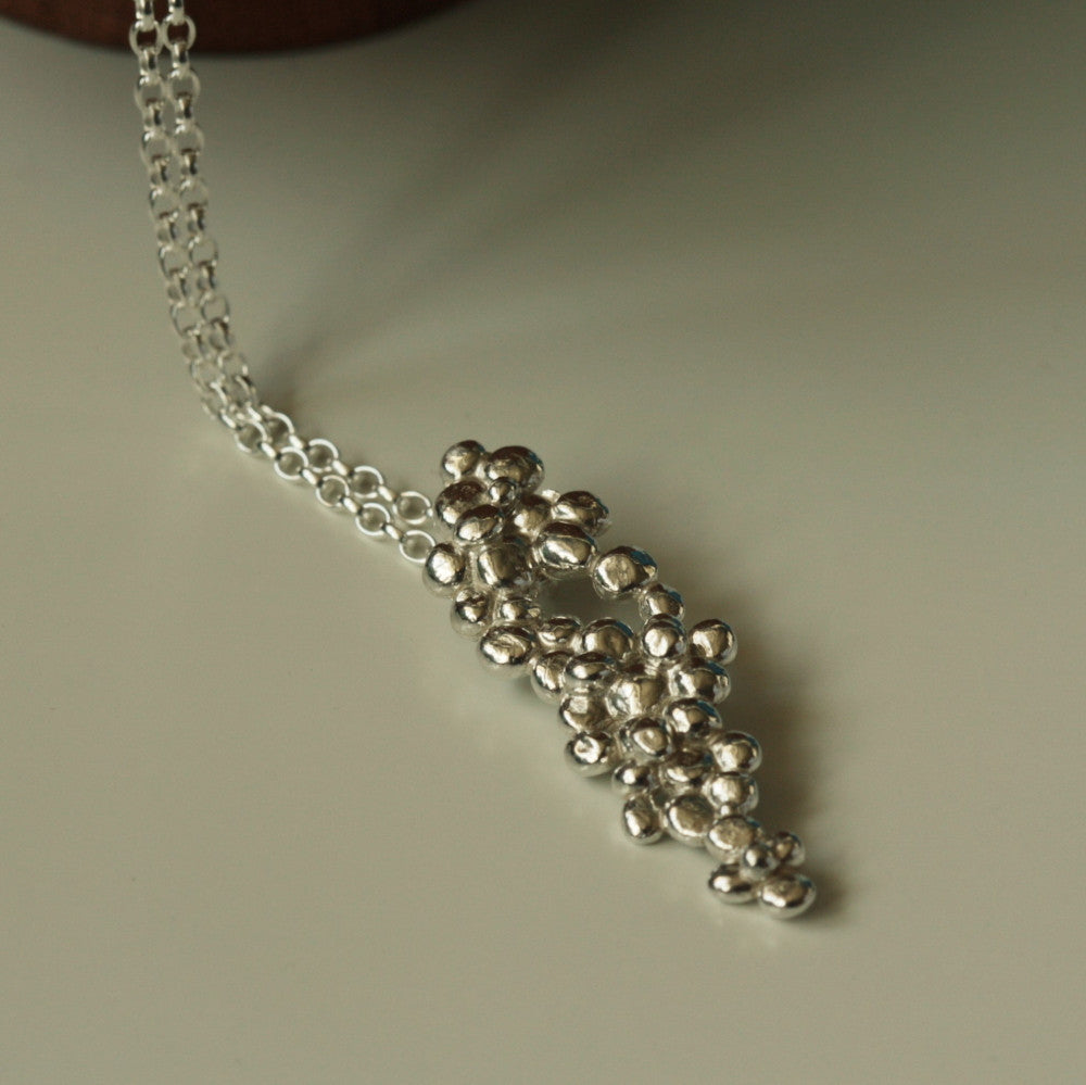 designer silver pebble necklace