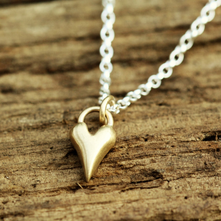 Solid gold heart necklace