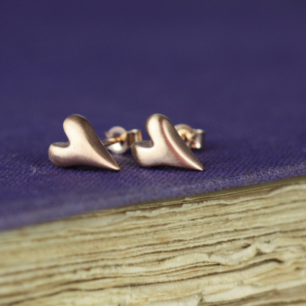 chunky solid gold wild at heart earrings