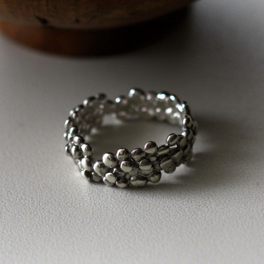 unique handmade silver pebble ring