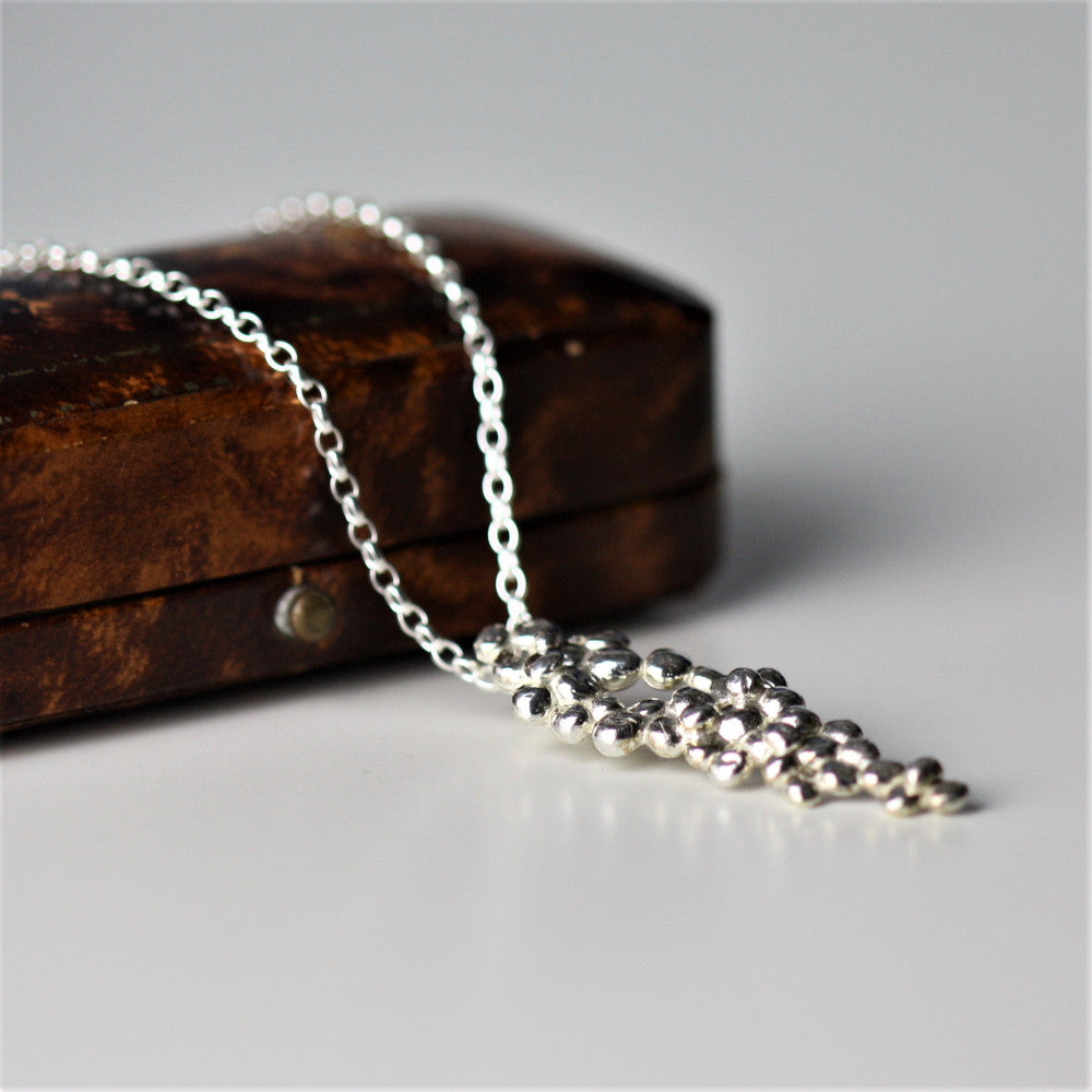 unique silver pebble necklace